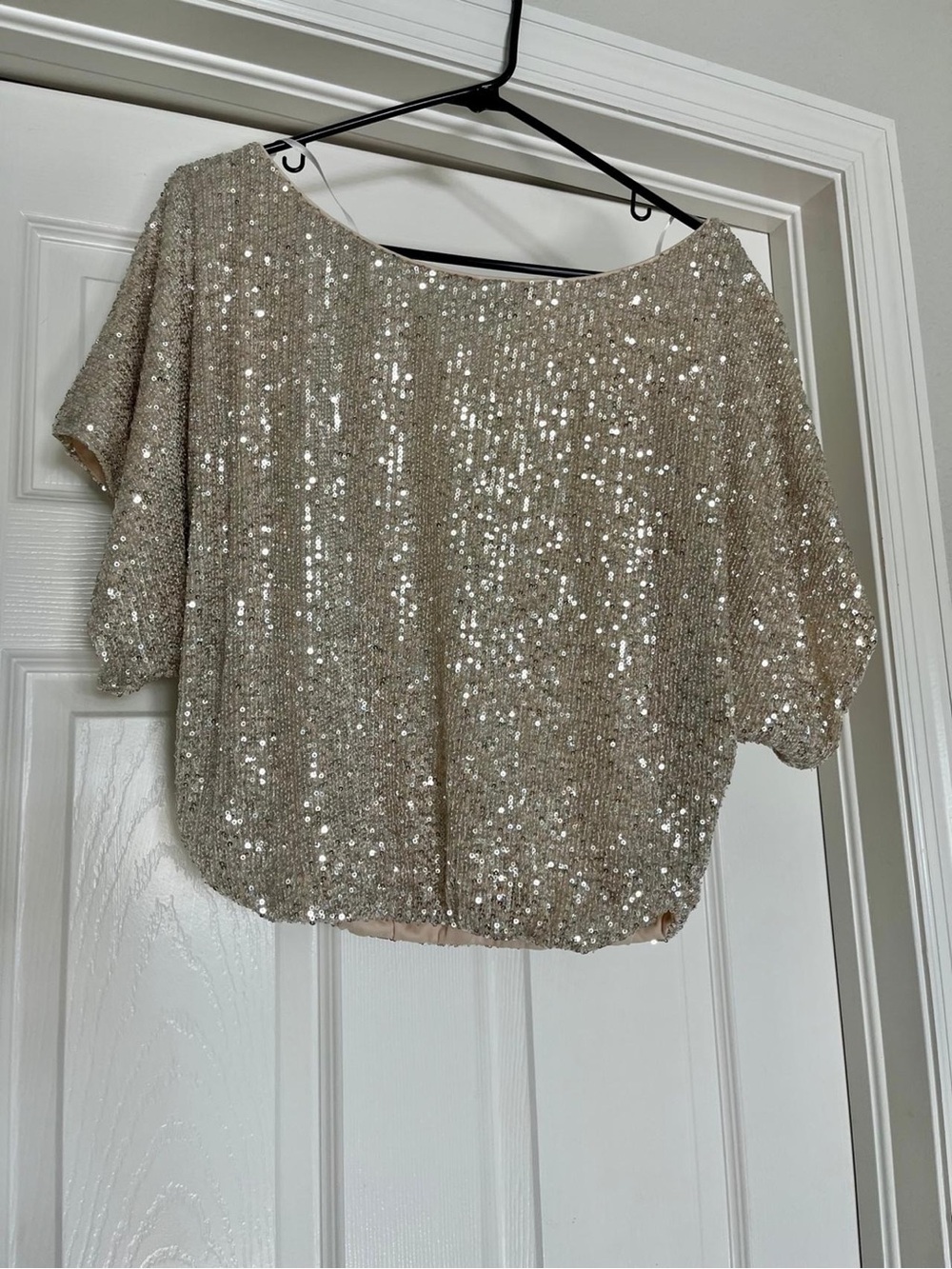 Vici Champagne Sequin Crop Top